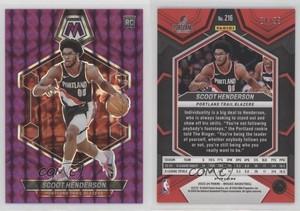 2023-24 Panini Mosaic Rookies Purple Prizm /99 Scoot Henderson #216 Rookie RC