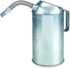 LX-1528 Silver 4 Quart Galvanized Measure Can with Flex Spout. Deluxe Measures w