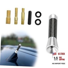 Car Short Antenna 1.37 Inch Mini Aluminum Alloy Car Aerial 1.37 Inches Silver