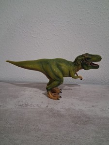 2011 Schleich Tyrannosaurus Rex Dinosaur TRex Green Figure 11" Long Moveable Jaw