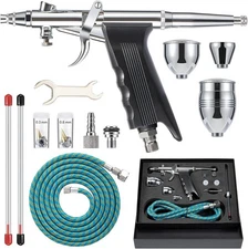 Airbrush Kit, Air Brush Painting Set, Double Action Trigger Airbrush Gun 0.3mm/0