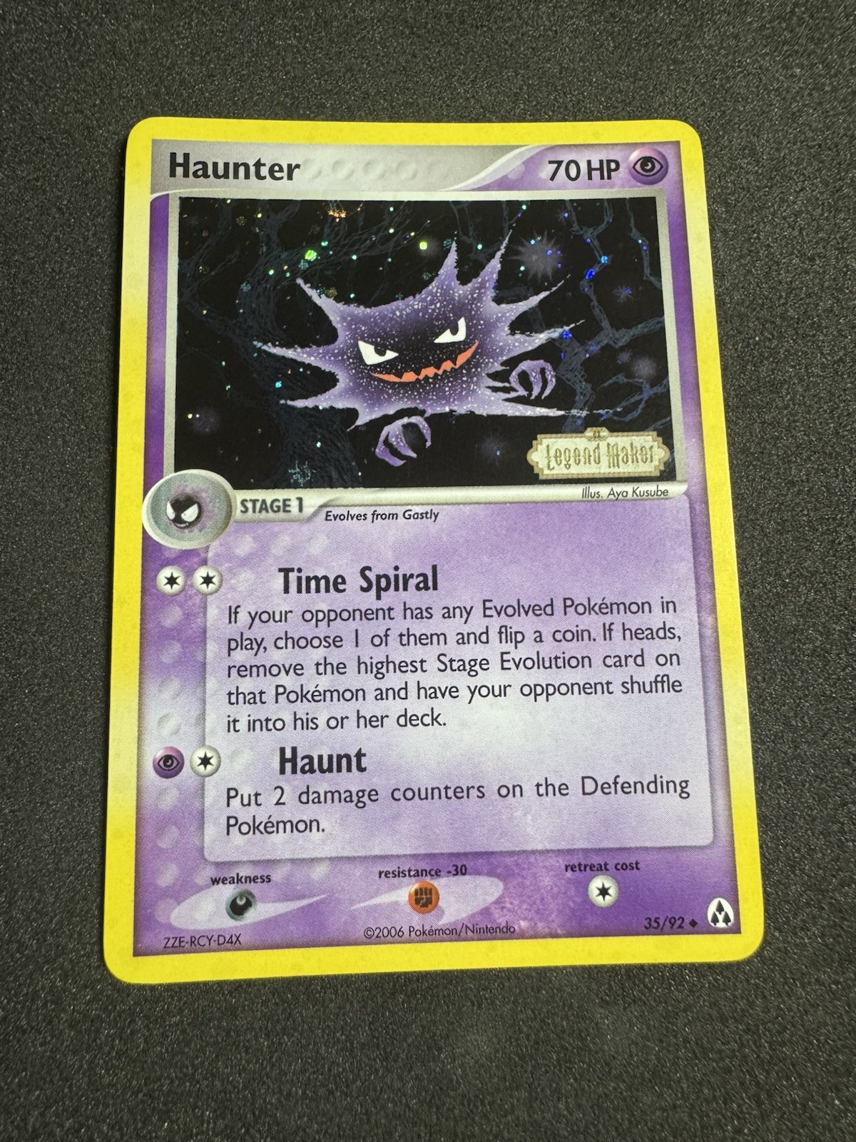 Pokémon TCG Haunter EX Legend Maker 35/92 Reverse Holo Stamped NM 2006