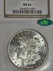 1890 CC $1 Morgan Dollar NGC MS62 CAC