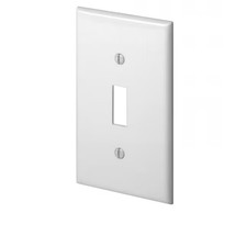 American 1 -Gang Standard Size White Plastic Indoor Toggle Wall Plate