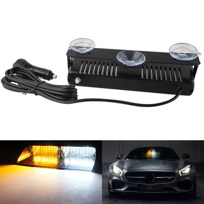 16 SMDs 12V/24V orange+weiß LED Warnblitzlicht lampen 17 Strobe-Modi Blinker