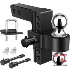2-in-1 Adjustable Trailer Hitch for 2-Inch Receiver, 6" Heavy 6 Inch Black Kit