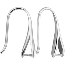 1 box 2 pairs ear wires earring hooks rhodium plated 925 sterling silv