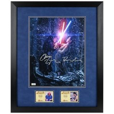 Daisy Ridley, Adam Driver Autographed Star Wars Force Awakens 11x14 Framed Photo