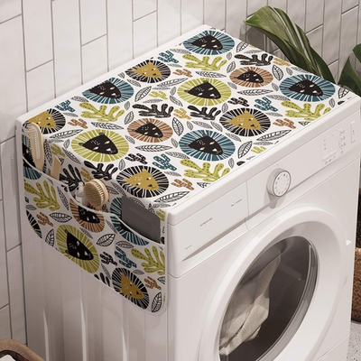 #ad Lion Washing Machine Organizer Unusual Illustrations of Portraits Branches ... $36.99