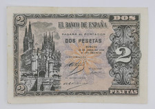1938 Spain, Banco De Espana - 2 Spanish Pesetas Banknote Serial No I 4280528 *