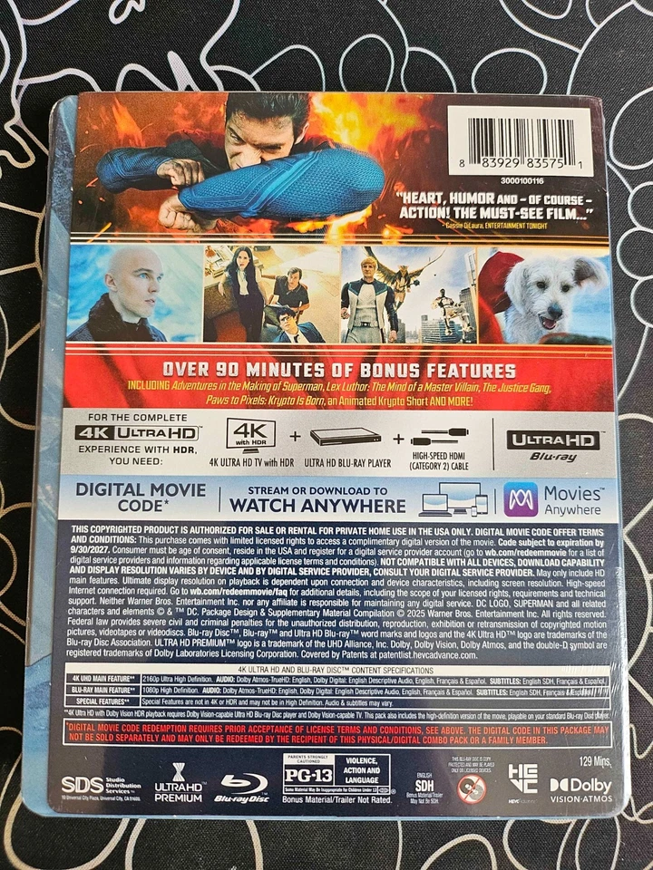 Superman Limited Edition Steelbook 4K UHD+Blu-ray+Digital Sealed IN HAND Foto 2 de 3