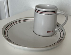 Hearth And Hand By Magnolia Holiday Stripes Stoneware Milk & Cookie Plate Set