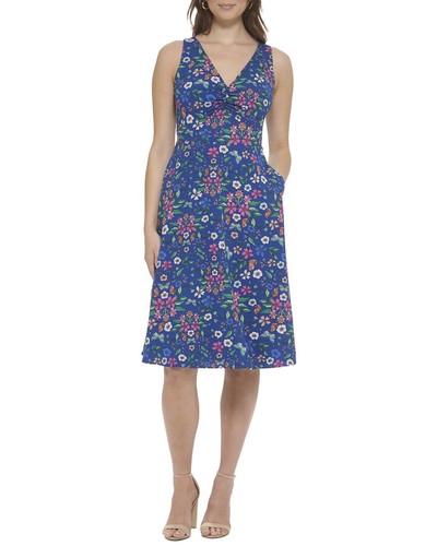 Kensie Printed Texture Woven Midi Dress Women's Kensie Printed Texture Woven Midi Dress Women's
