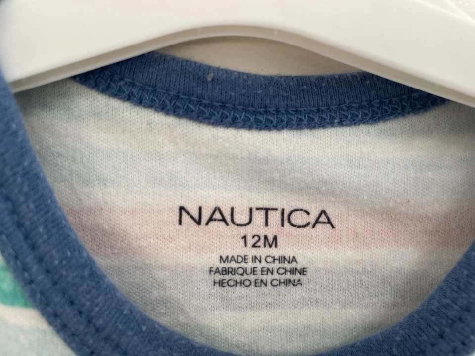 Body Nautica Bebé Niños Colorido Mezcla de Algodón a Rayas Manga Corta Multi 12M Foto 2 de 4