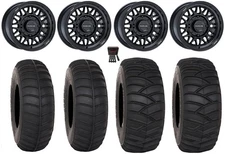 Raceline Omega 15" Wheels Gloss Black 35" SS365 Tires Textron Wildcat XX
