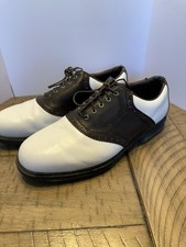 FootJoy Men's Contour Series Golf Shoes Size 10M White/Brown Leather. 54201