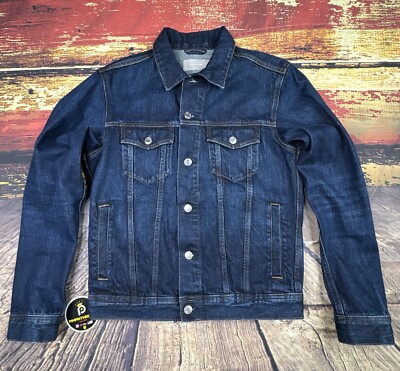 Everlane Mens Denim Trucker Blue Jean Jacket Sz Small Indigo