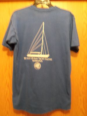 T-shirt De Course Bleu Graphique 'Size Does Matter' - Taille M - Occasion Très Bon état - Thème Yacht Et Océan