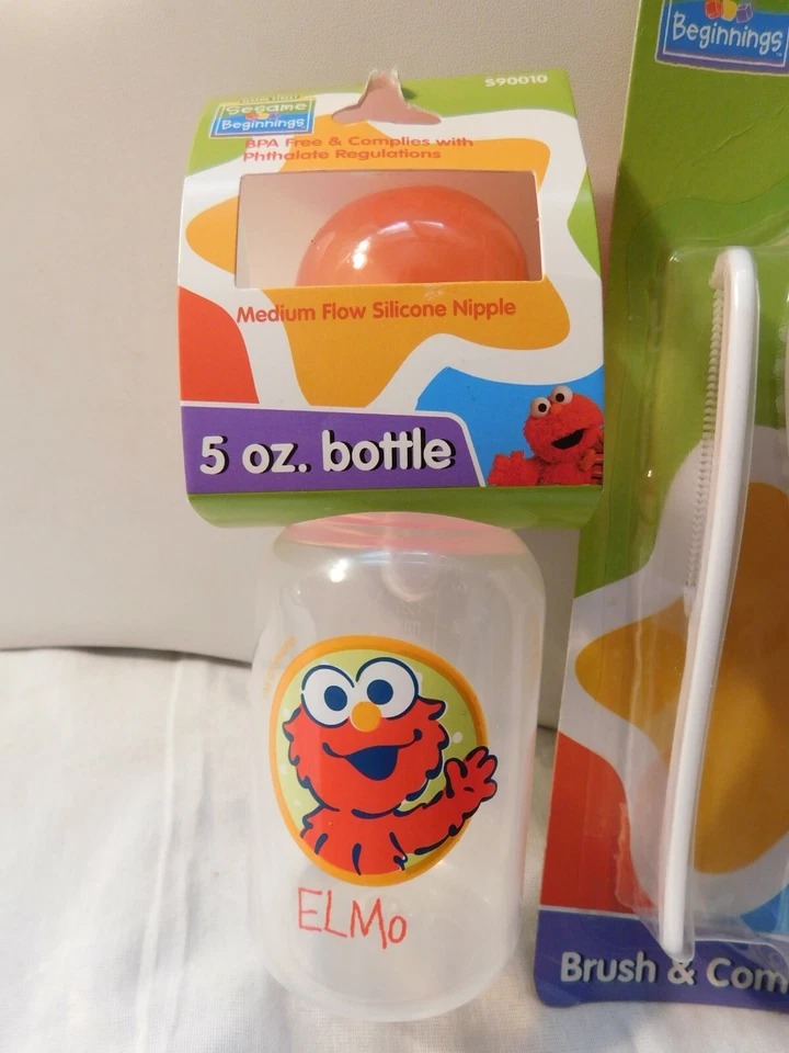 Juego de biberón peine cepillo Sesame Street Elmo NUEVO Foto 4 de 4