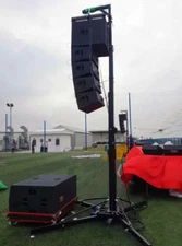 2PCS Heavy Duty Hand Crank Lift System Black Line Array Speaker Lifting Stand