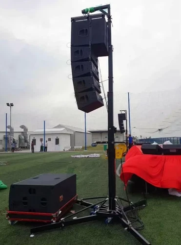 2PCS Heavy Duty Hand Crank Lift System Black Line Array Speaker Lifting Stand