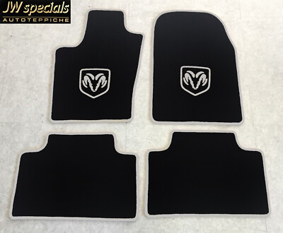 Autoteppich Fußmatten für Dodge Durango schwarz silber ab 2010 Velours 4tlg. Neu