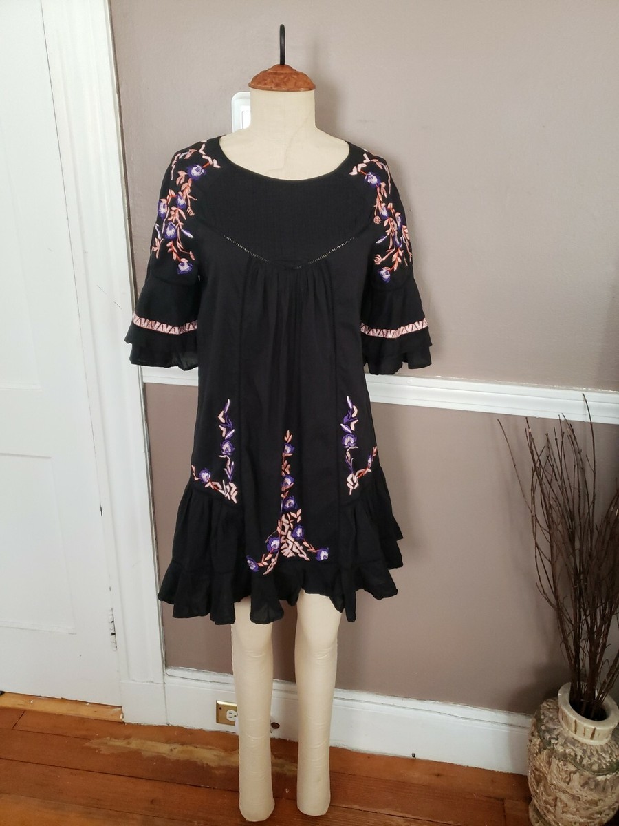 Amazing Black Embroidered Dress By Free People!! Size Small?? Amazing Black Embroidered Dress By Free People!! Size Small??