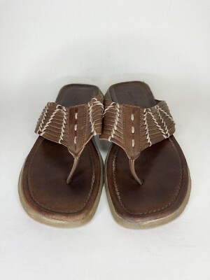 tommy bahama sandals Flip Flops Women Size 9D Brown Leather  display picture 3