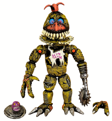 FNAF CORRUPTED TWISTED CHICA MR. CUPCAKE figure size 9