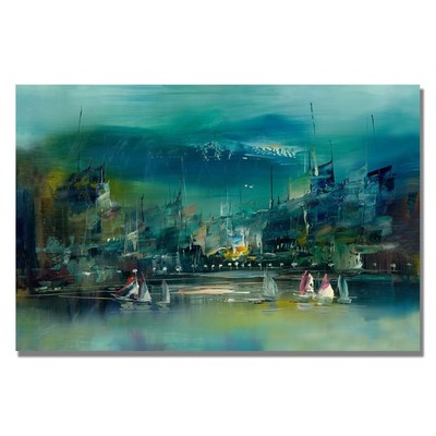 City Reflections II Canvas Art by Rio, 22 by 32-Inch