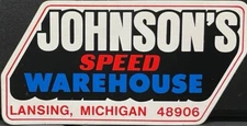 VRHTF NHRA RARE VTG 100% ORIGINAL JOHNSON'S SPEED WAREHOUSE  3" X 6" STICKER