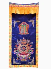 1pc Tibetan Door Curtain Eight Auspicious Partition Curtain Buddhist Hall