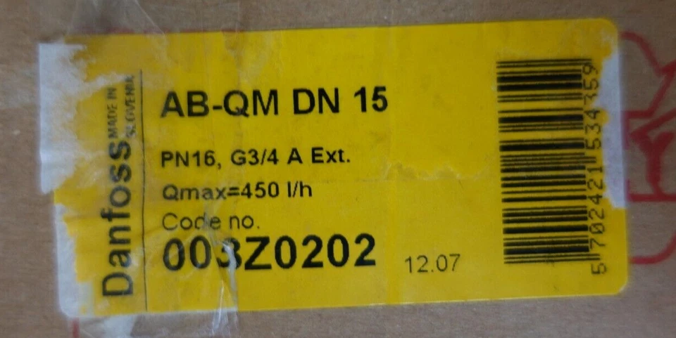 Danfoss Regulierventil AB-QM DN 15 PN 16, G3/4" A Ext. Qmax=450 l/h,  003Z0202 - Bild 4 von 4