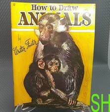 Vintage Walter Foster Oversized Book How to Draw Animals Drawing Art Instruction