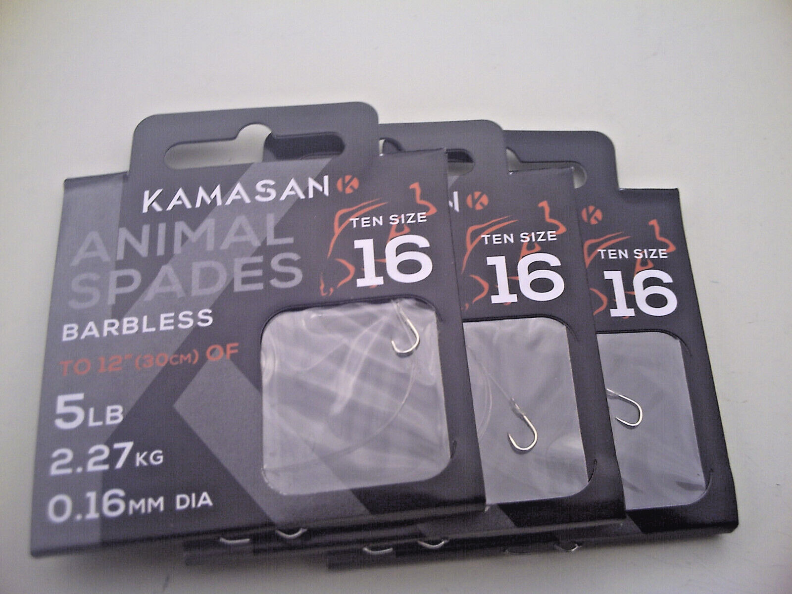 30 x Animal Barbless Hooks to Nylon. Sizes 16 to 5lb Line. Carp Barbel &  Chub