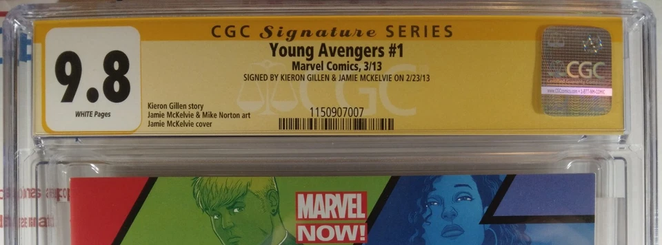 💥 CGC 9.8 FIRMADO YOUNG AVENGERS #1 KIERON GILLEN JAMIE MCKELVIE Loki Hawkeye Foto 2 de 4