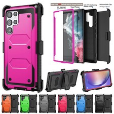 For Samsung Galaxy S22/S22+/S22 Ultra Heavy Duty Dual Layer Case Cover With Clip