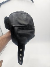VTG Arctic TInsulated Mouton Trim Hat Cap Ear Flaps Size Large Motorcycle