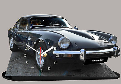 Horloge Miniature Triumph TR3 – Voiture En Plexiglas – France – 20x30 Cm