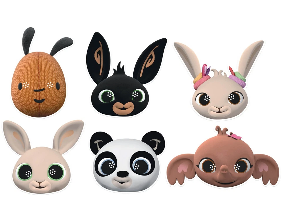 Bing Official 2D Card Party Face Masks Variety 6 Pack - Party Fun