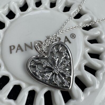 Pandora アクセサリー3点セット Authentic Pandora Heart of Winter Necklace #396369CZ- 80cm / 31.4