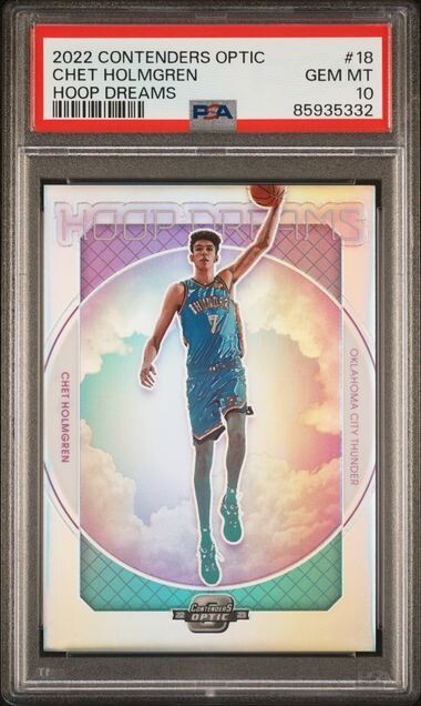 2022-23 Contenders Optic Hoop Dreams #18 Chet Holmgren RC GEM MT PSA 10 Low Pop