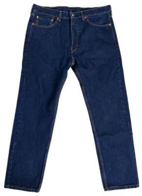 Levis 505 Jeans Men 36x32 Blue Straight Leg Denim Dark Wash