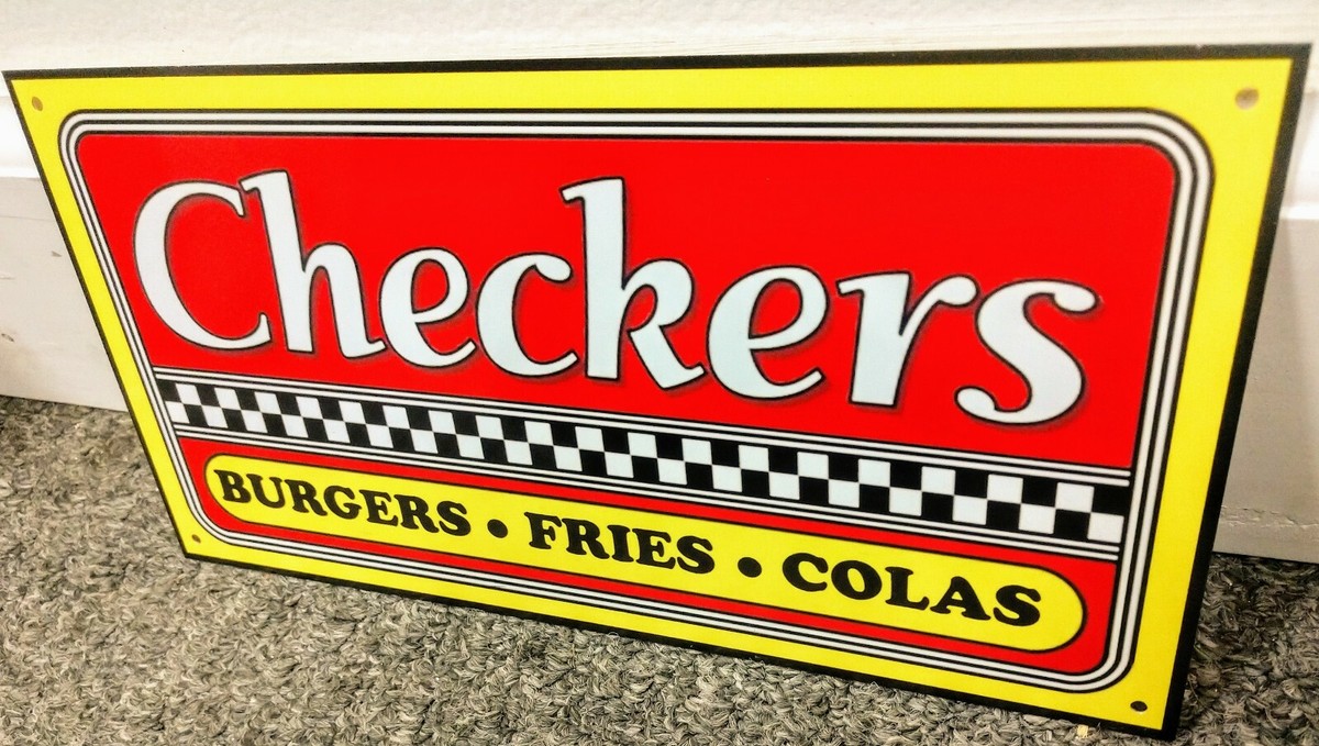 Checker's Checkers Burgers Sign .. restaurant fast food | eBay