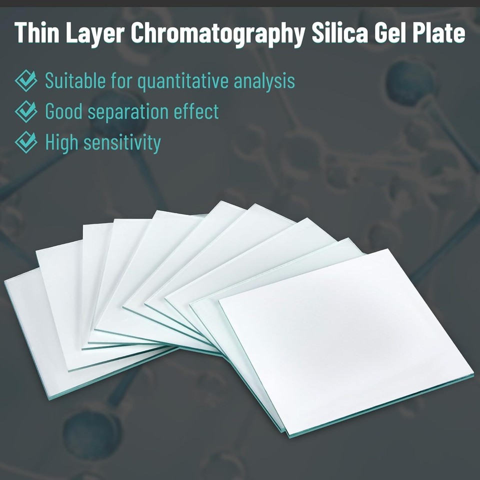 20 Pack TLC Plates 100mmx100mm Glass Backed TLC Classical Silica Gel