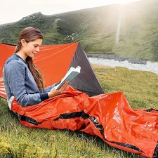 Portable Lightweight Emergency Sleeping Bag, Blanket, Tent - Thermal Bivy Sack F
