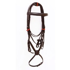 REAL LEATHER GRACKLE CROSS NOSEBAND BRIDLE FULL, COB AND PONY SIZE