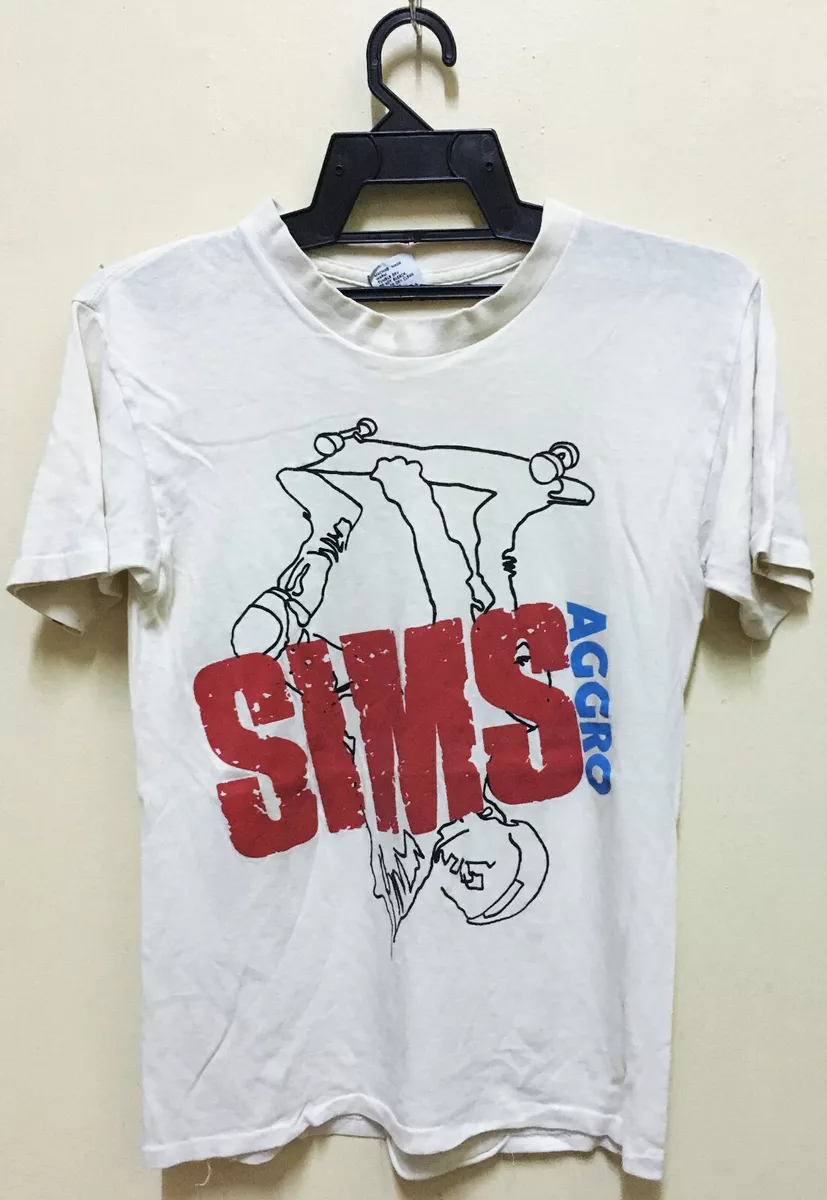 VINTAGE 80's SIMS AGGRO SKATEBOARD VISION STREET WEAR T-SHIRT ZORLAC  THRASHER | eBay