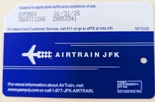 Air Train JFK , Version 2, NYC MetroCard-Expired, Mint condition