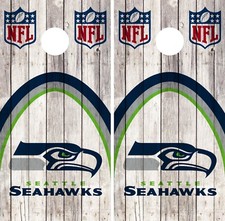 Seattle Seahawks Cornhole Wrap NFL Wood Game Skin Board Set Vinyl Art CO120